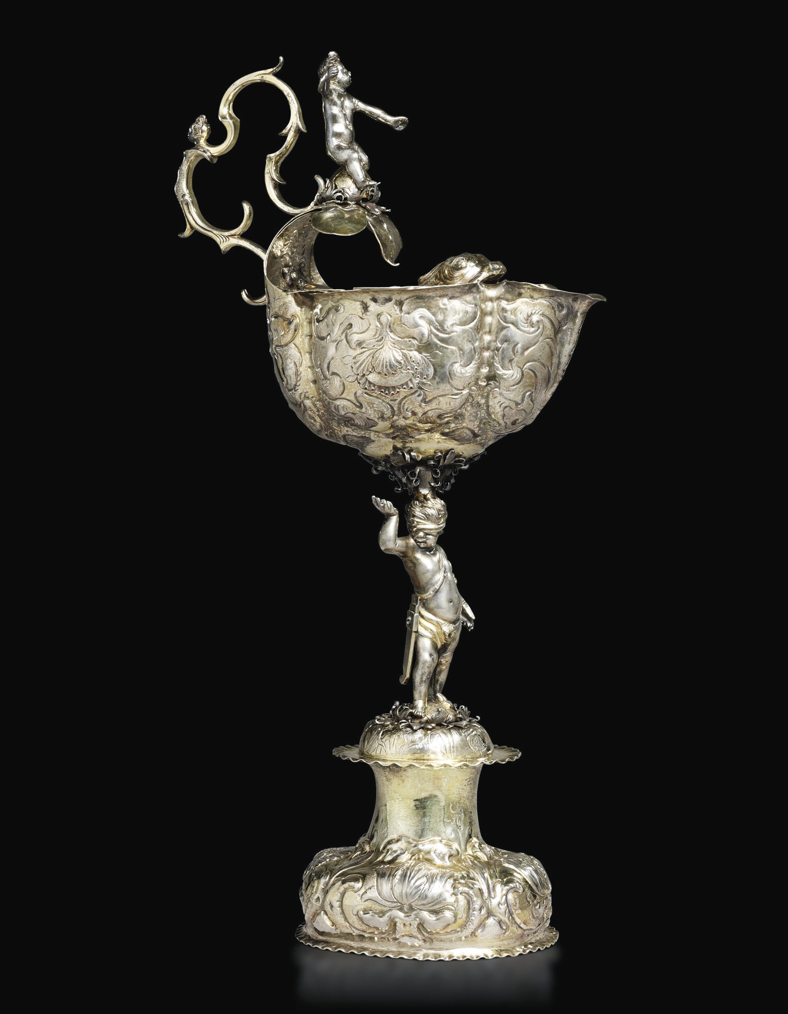AIGUIERE EN ARGENT ET VERMEIL