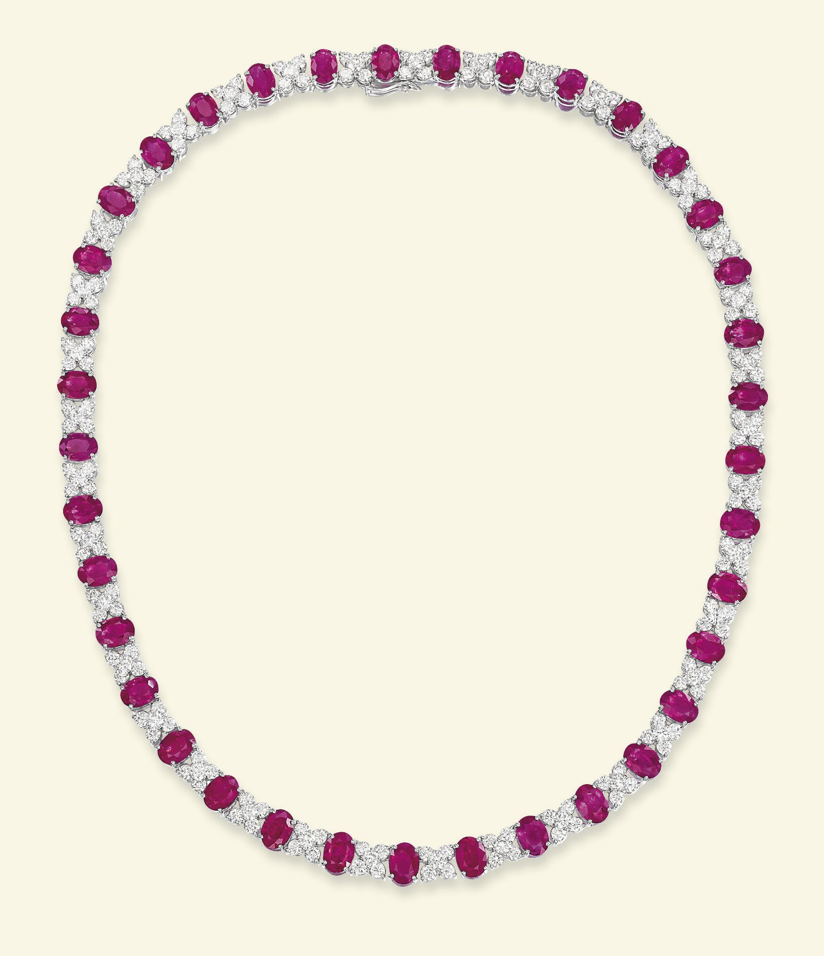A RUBY AND DIAMOND NECKLACE