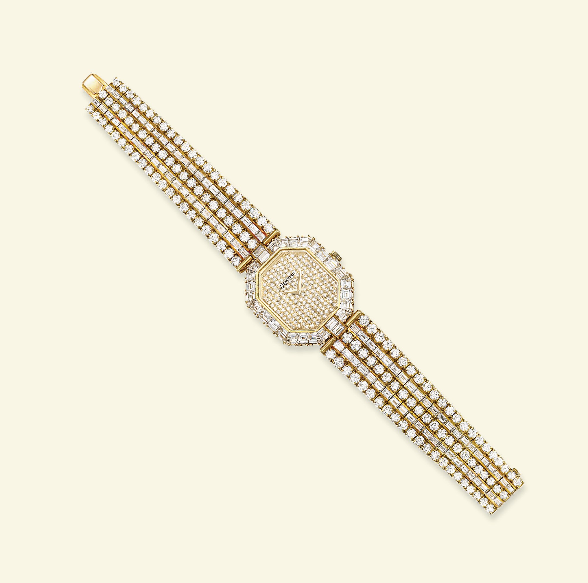 A LADY'S DIAMOND WRISTWATCH, BY DELANEAU
