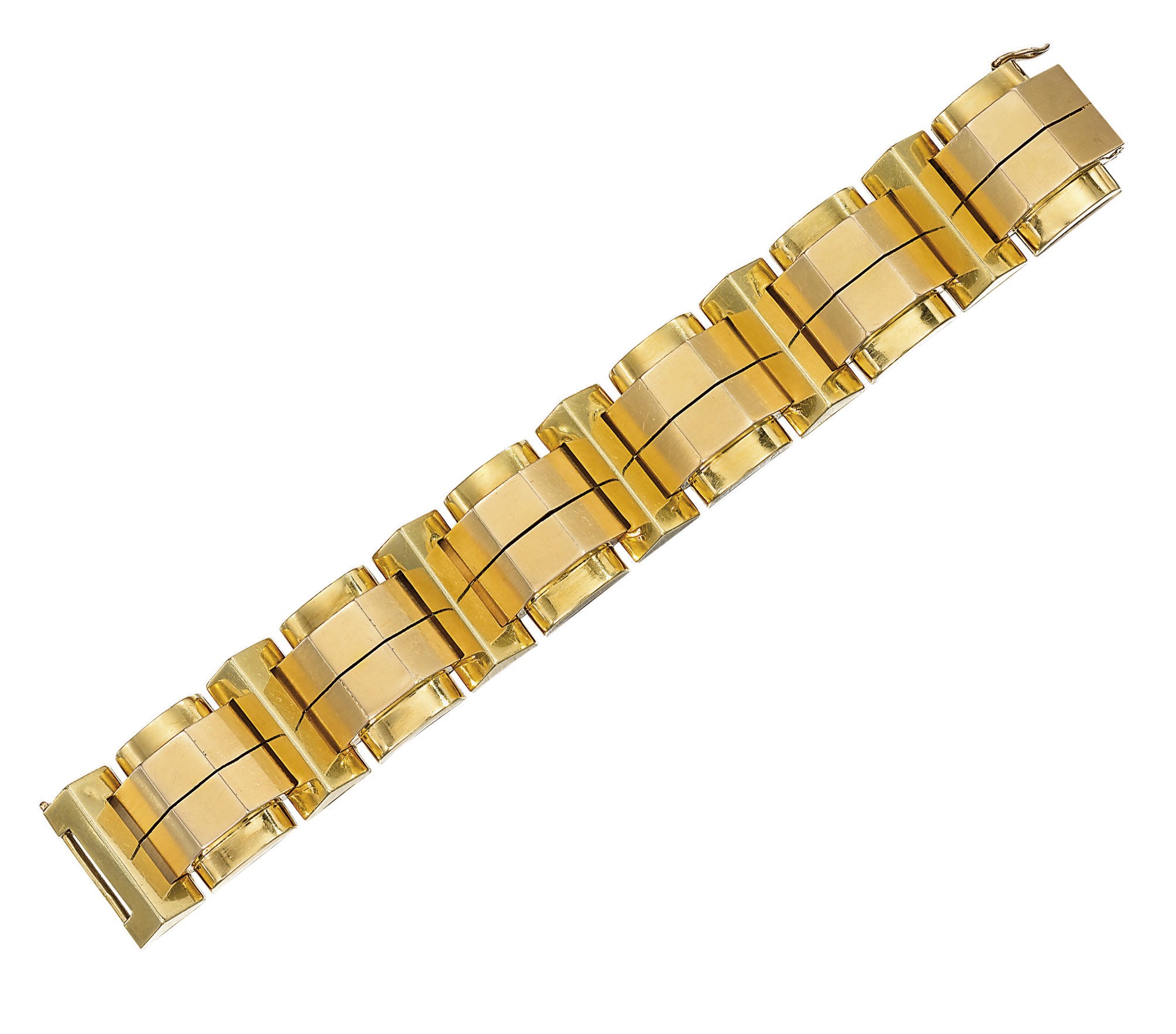 A BICOLOURED GOLD BRACELET, BY CARTIER