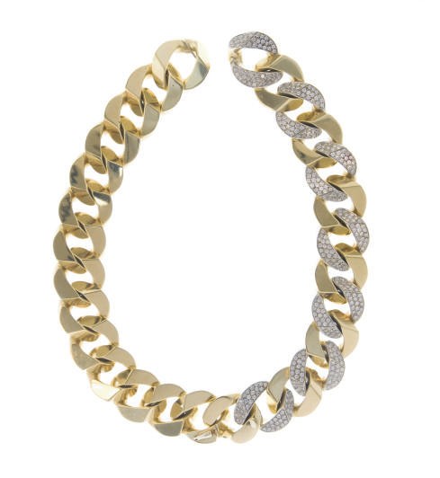 AN 18K GOLD AND DIAMOND NECKLACE, BY LAYKIN