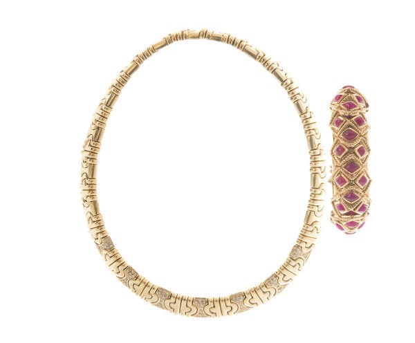 A GROUP OF RUBY, DIAMOND AND GOLD JEWELRY
