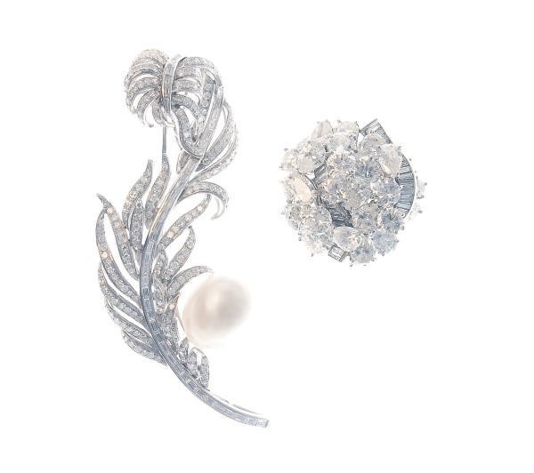 A GROUP OF CULTURED PEARL AND DIAMOND JEWELRY