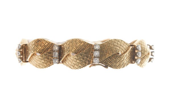 A DIAMOND, PLATINUM AND 18K GOLD BRACELET, BY BOUCHERON