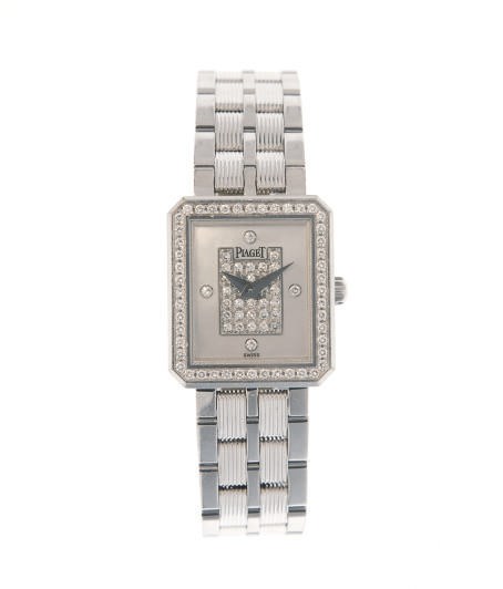 A DIAMOND, MOTHER-OF-PEARL AND 18K WHITE GOLD WRISTWATCH, BY PIAGET