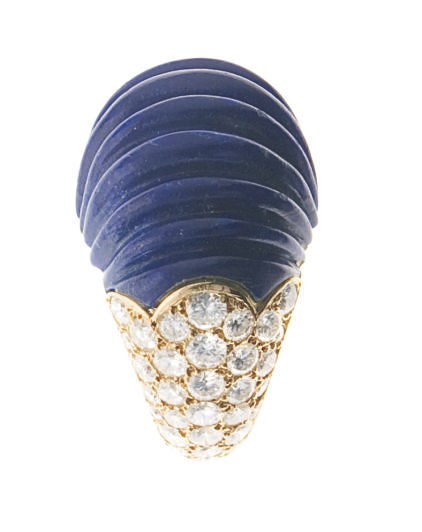 A LAPIS LAZULI, DIAMOND AND 18K GOLD RING, BY CARTIER
