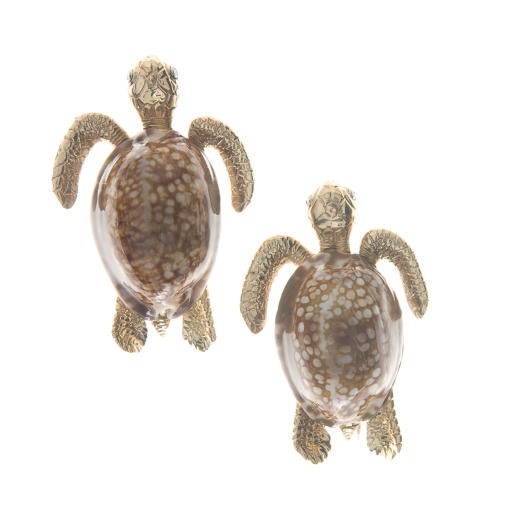 A PAIR OF DIAMOND, SHELL AND GOLD TURTLE BROOCHES, BY VERDURA