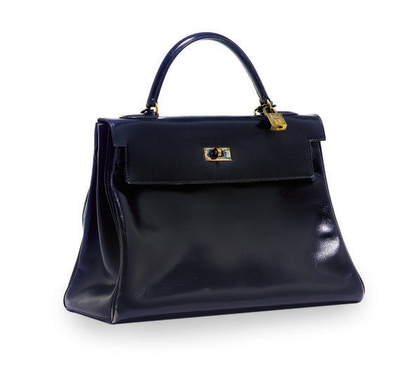 AN HERMÈS BLACK LEATHER KELLY BAG,