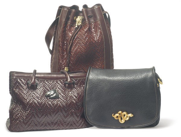 THREE BARRY KIESELSTEIN-CORD LEATHER HANDBAGS,