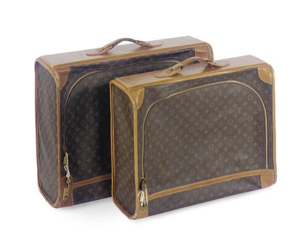TWO LOUIS VUITTON SOFT LEATHER SUITCASES,