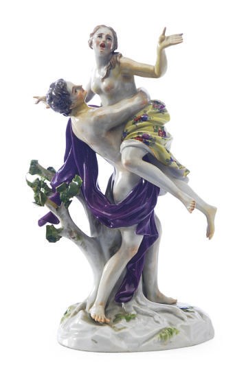A GERMAN PORCELAIN FIGURE OF BOREAS AND OREITHYIA,