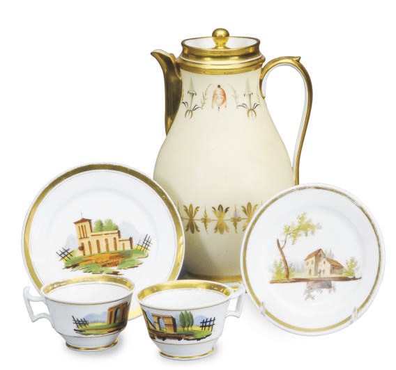A GROUP OF FRENCH PORCELAIN COFFEE AND TEA WARES,