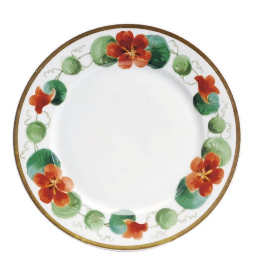 A SET OF TEN FRENCH PORCELAIN PLATES PAINTED WITH POPPIES,