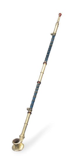 A CONTINENTAL SILVER-GILT PIPE,