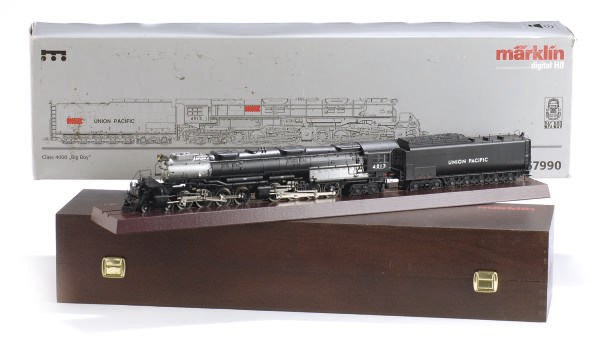 Three Assorted Marklin Steam Locomotives and a Freight Car