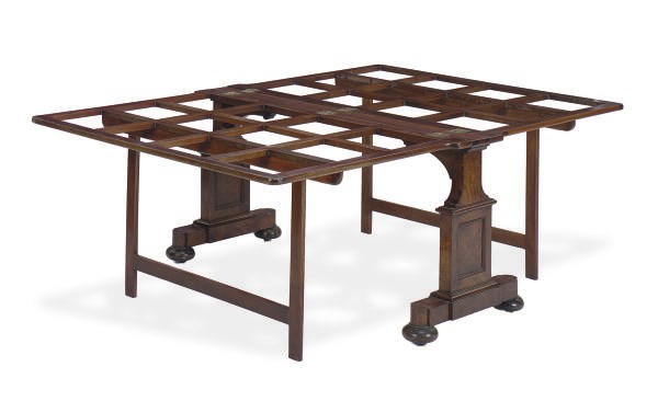 A VICTORIAN MAHOGANY AND BURR WALNUT FOLIO STAND,