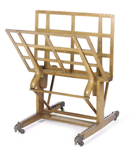 AN ENGLISH OAK FOLIO STAND,