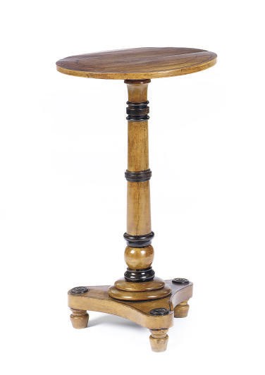 A VICTORIAN BEECHWOOD AND PART-EBONIZED SIDE TABLE,