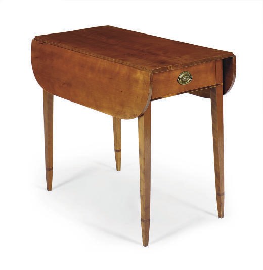 AN AMERICAN FEDERAL INLAID CHERRYWOOD PEMBROKE TABLE,