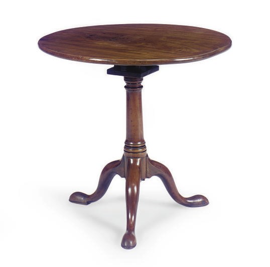 A GEORGE II MAHOGANY TILT-TOP TRIPOD TABLE,