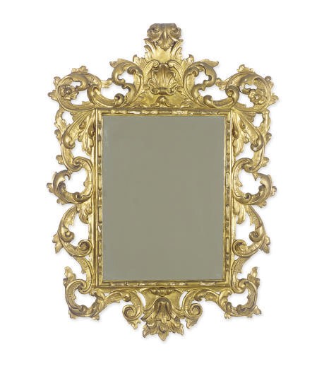 A GILTWOOD MIRROR,