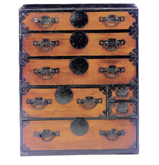 A JAPANESE METAL-MOUNTED TANSU CHEST,