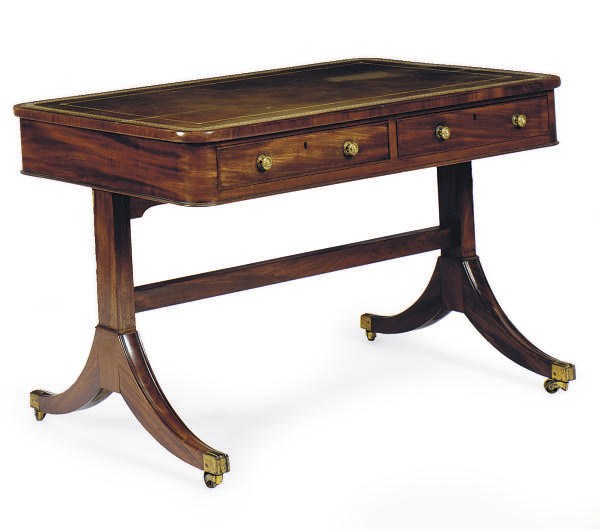 A REGENCY MAHOGANY WRITING TABLE,