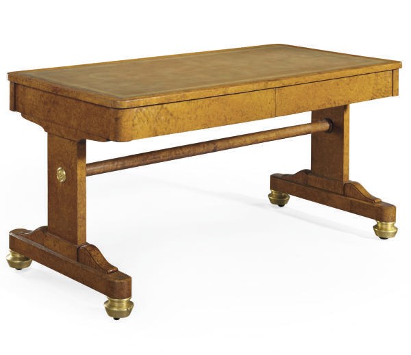 A GEORGE IV AMBOYNA AND PARCEL-GILT WRITING-TABLE
