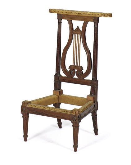 A FRENCH MAHOGANY PRIE-DIEU,