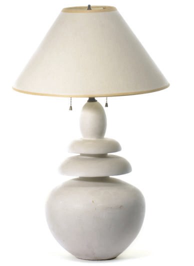 A PLASTER TABLE LAMP,