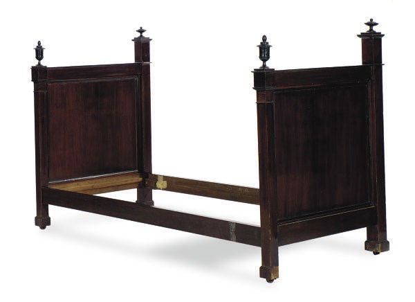 A FRENCH MAHOGANY AND PART-EBONIZED LIT D'ALCOVE,