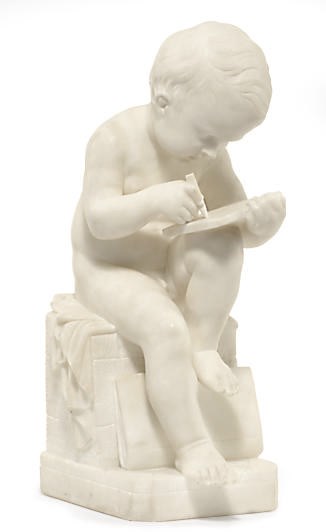 AN ITALIAN MARBLE FIGURE OF A BOY,