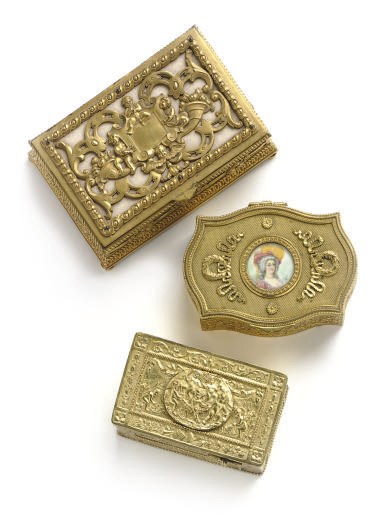 A CONTINENTAL GILT-METAL AUTOMATION BIRD BOX,