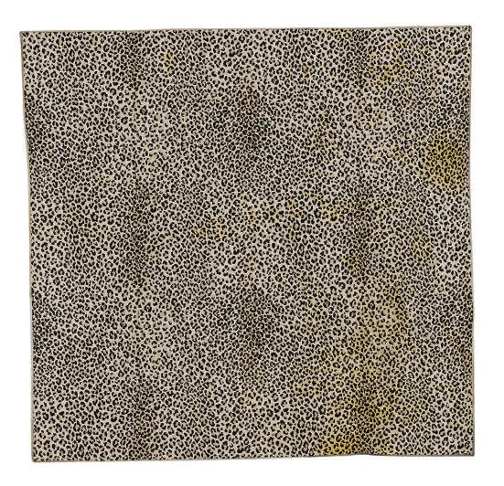 A MACHINE MADE LEOPARD PRINT RUG,