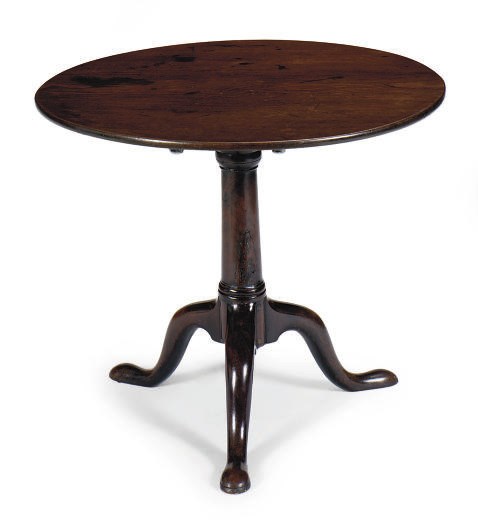A GEORGE III MAHOGANY TRIPOD TABLE,