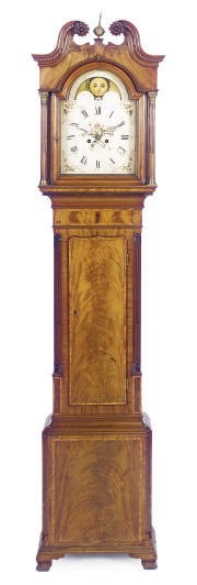 A GEORGE III MAHOGANY TALL CASE CLOCK,