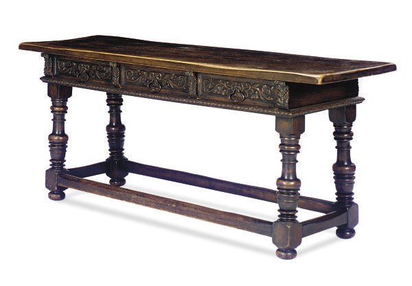 A WALNUT SIDE TABLE,