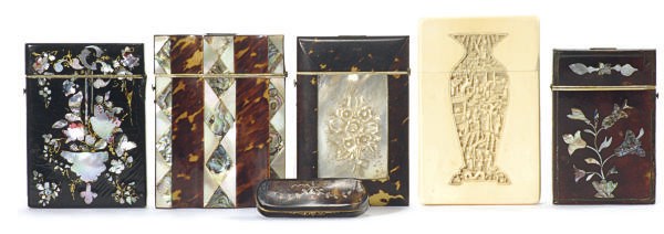 SEVEN VICTORIAN CARD CASES**,