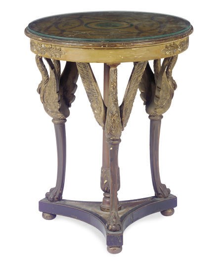 A POLYCHROME-PAINTED SIDE TABLE,