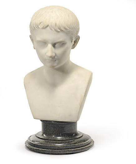A FRENCH MARBLE BUST OF NAPOLEON,