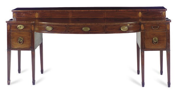 AN ENGLISH MAHOGANY SIDEBOARD,