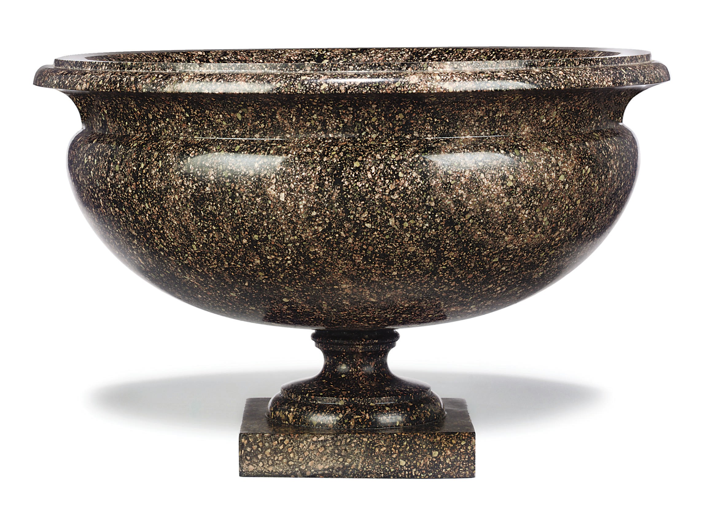 A SWEDISH PORPHYRY ('BLYBERG') TAZZA