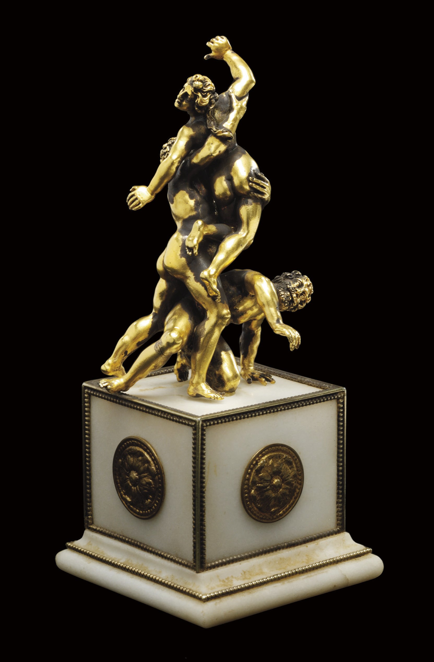 A SILVER-GILT GROUP OF THE RAPE OF A SABINE