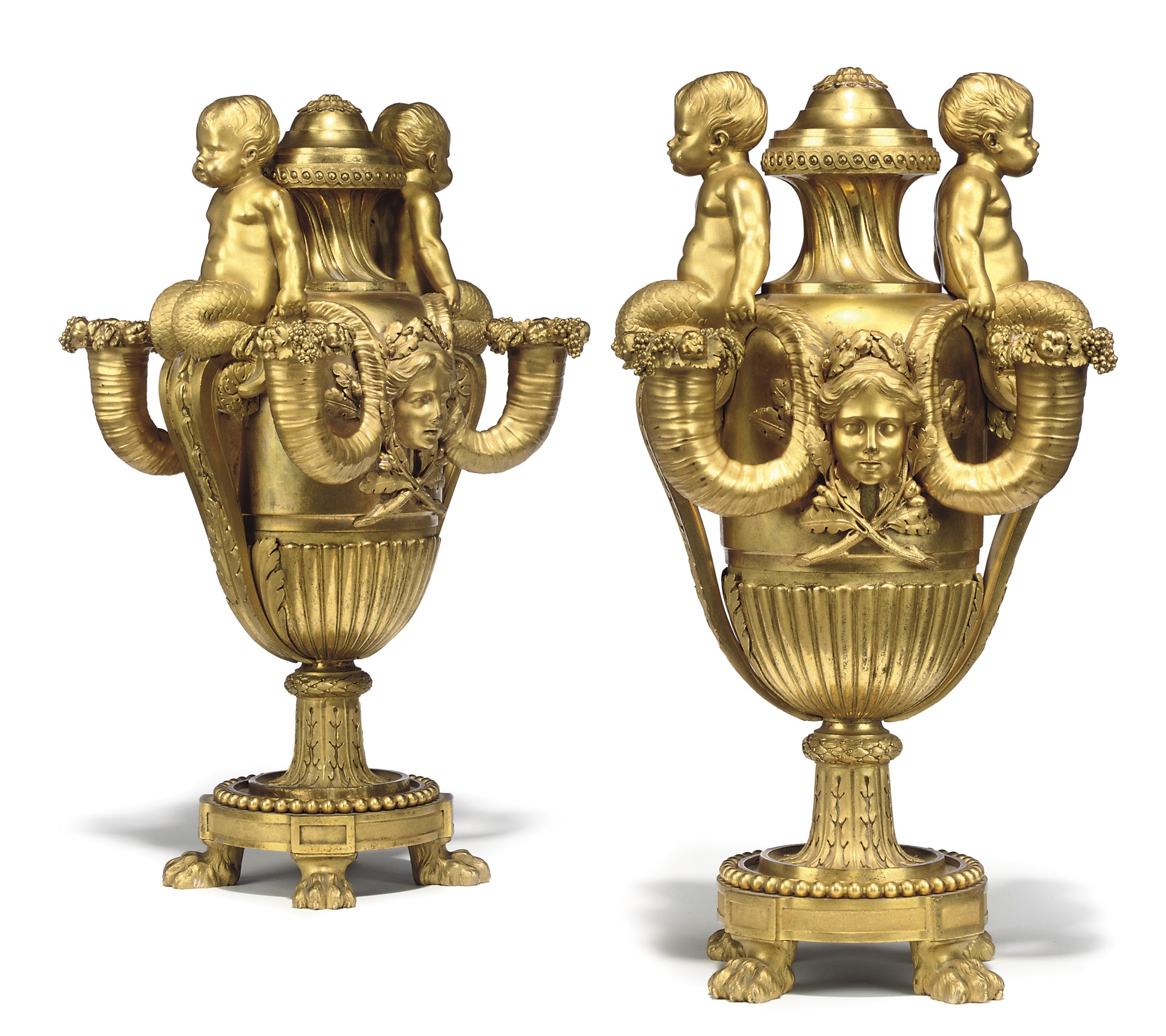 A PAIR OF FRENCH ORMOLU CANDELABRA