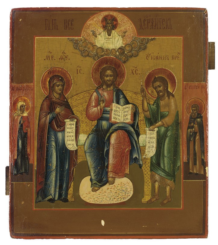 A DEISIS WITH PATRON STS. ELISABETH AND SERGIUS OF RADONEZH