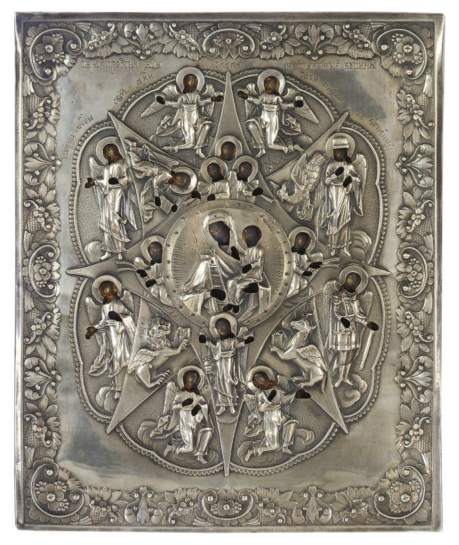 THE MOTHER OF GOD OF THE BURNING BUSH WITH A SILVER OKLAD