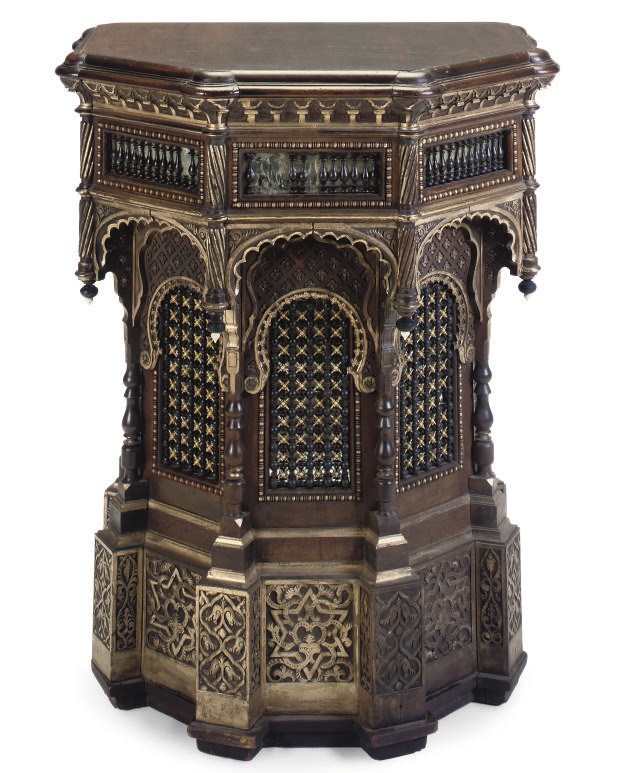 A WALNUT AND GILT-WOOD CONSOLE