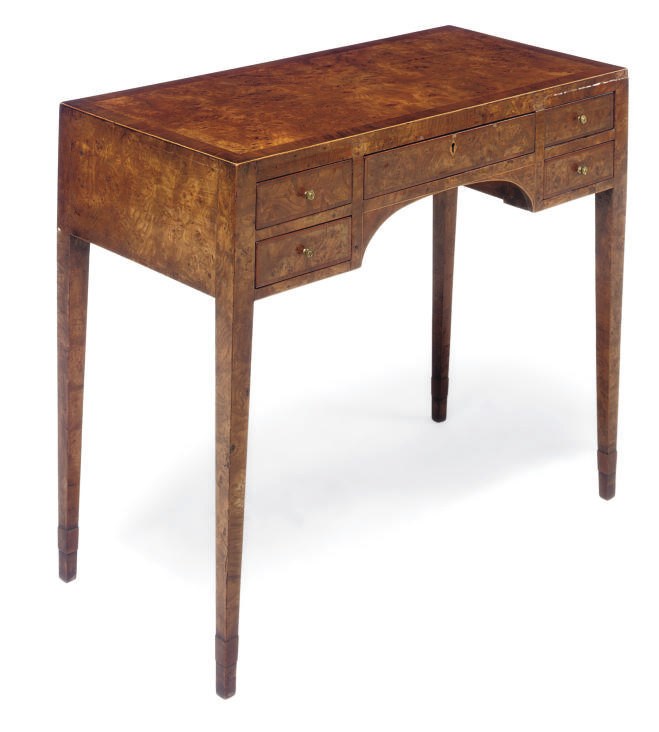 A BURR ELM DRESSING TABLE