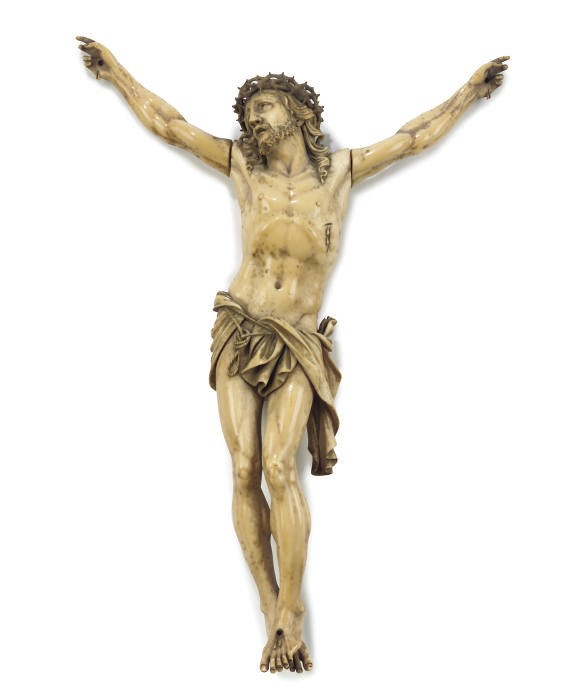 A FRENCH IVORY CORPUS CHRISTI