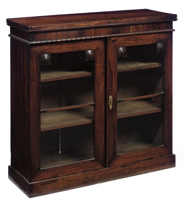 A LATE REGENCY ROSEWOOD SIDE CABINET